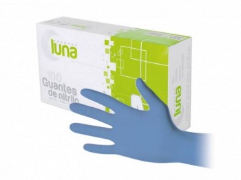 GUANTES NITRILO AZUL (SIN POLVO)