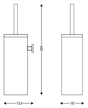 ESCOBILLERO PARED REDONDO ACERO INOX. SATINADO