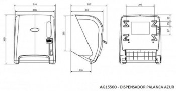 DISPENSADOR PAPEL PALANCA FUME AZUR