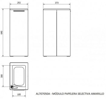 PAPELERA METALICA SELECTIVA (MODULO AMARILLO)