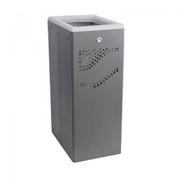 PAPELERA METALICA SELECTIVA GRIS
