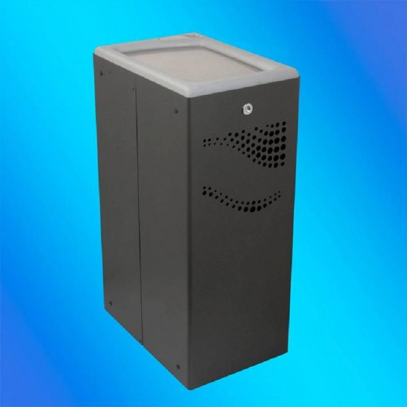 PAPELERA METALICA SELECTIVA GRIS + TAPA BASCULANTE