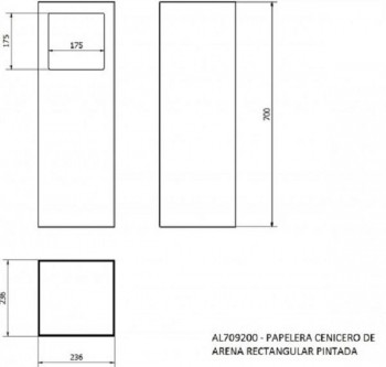 MICHIGAN PAPELERA CUADRADA 40L C/CENICERO ARENA