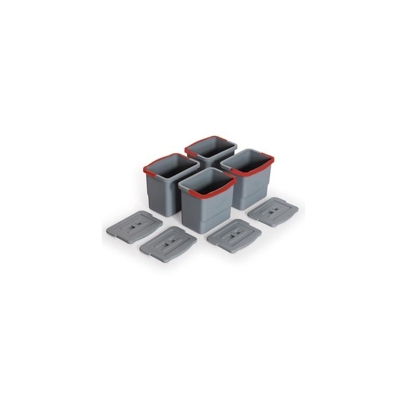 CUBETA 6 L GRIS CON TAPA (4 COLORES)
