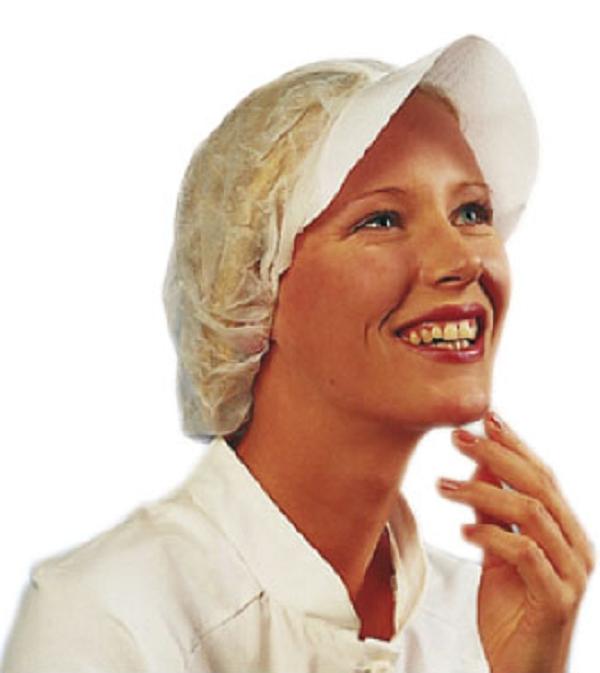 GORRO VISERA P.P. CON REDECILLA (500u.= 50U.Paq x 10PAQ)