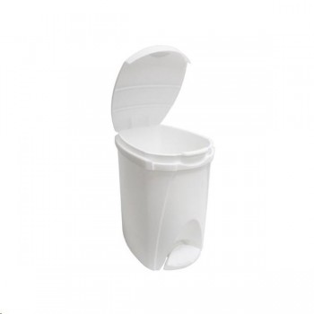 PAPELERA 8 LTS. BLANCA TAPA PEDAL
