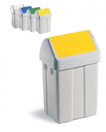 PAPELERA 50L TAPA BASCULANTE AMARILLO