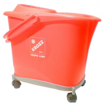 ROLLING CUBO 16L ROJO CON ESCURRIDOR + SOPORTE CON RUEDAS