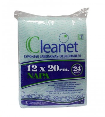 ESPONJA JABONOSA CLEANET E.J. NAPA 12X20cm 90gr. COMPACTADA