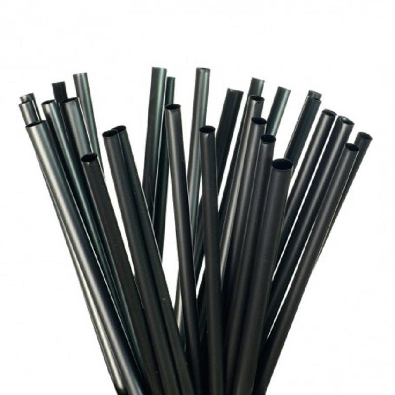 PAJITAS NEGRAS PLA BIODEGRADABLE 8X210mm
