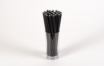 CAÑITA - PAJITA PAPEL NEGRA STANDARD (200x6mm) 250u.