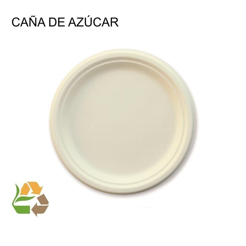 PLATO LLANO FIBRA CAÑA  DE AZUCAR 170mm (1000u)