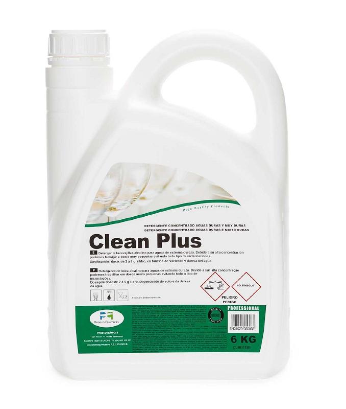 DETERG. LAVAVAJILLAS CONCENT. AGUAS DURAS Y MUY DURAS CLEAN PLUS 6KG.