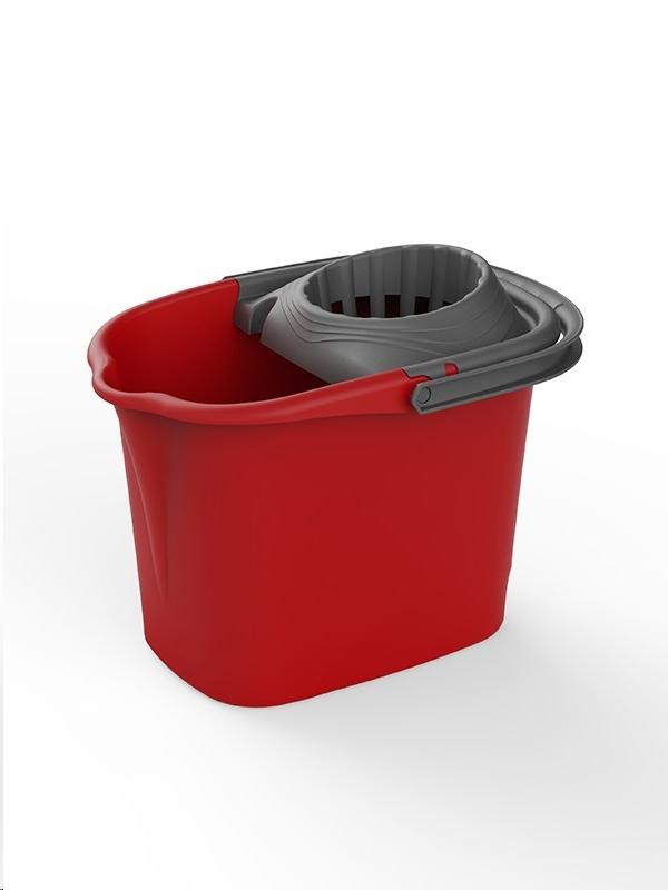CUBO RECTANGULAR 16L. ROJO C/ESCURRIDOR
