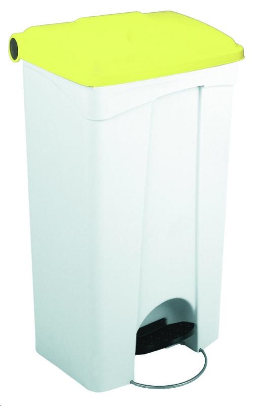CONTENEDOR POLARIS 90LT.TAPA AMARILLA+PEDAL+RUEDAS