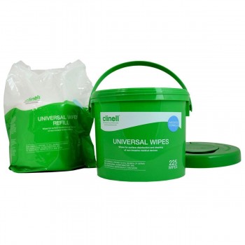 CLINELL UNIVERSAL WIPES BUCKET 225 (BOTE + TOALLITAS DESINFECTANTES SUPERF.)
