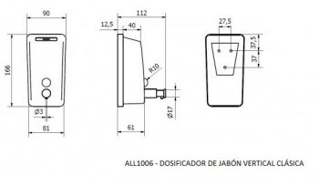 DOSIFICADOR JABON VERTICAL ACERO SATINADO (0,5L)