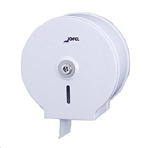 DISPENSADOR PORTARROLLOS PAPEL HIGIENICO INDUSTRIAL METALICO EPOXI BLANCO 200m/45mm