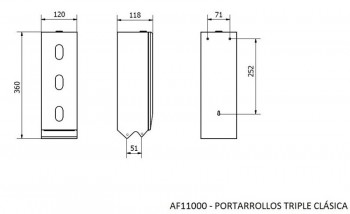 DISPENSADOR PORTARROLLOS PAPEL HIGIENICO DOMESTICO ACERO INOXIDABLE TRIPLE