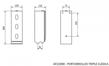 DISPENSADOR PORTARROLLOS PAPEL HIGIENICO DOMESTICO EPOXI TRIPLE