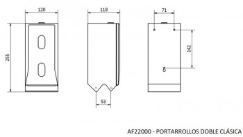DISPENSADOR PORTARROLLOS PAPEL HIGIENICO DOMESTICO EPOXI DOBLE