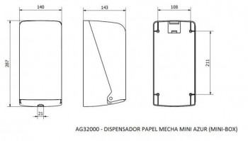DISPENSADOR TOALLERO PAPEL SECAMANOS MECHA MINI AZUR BLANCO
