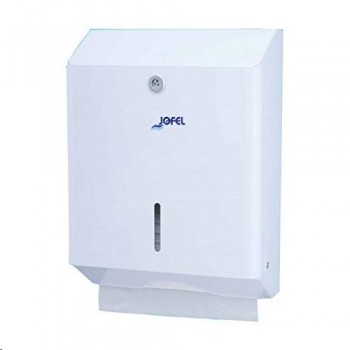 DISPENSADOR TOALLA - SERVILLETA TOALLERO ZIG-ZAG ACERO INOXIDABLE EPOXI BLANCO Z/600
