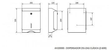 DISPENSADOR TOALLA - SERVILLETA TOALLERO ZIG-ZAG ACERO INOXIDABLE EPOXI BLANCO Z/600