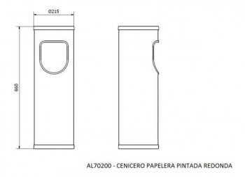 CENICERO PAPELERA REDONDA EPOXI BLANCA 25L.