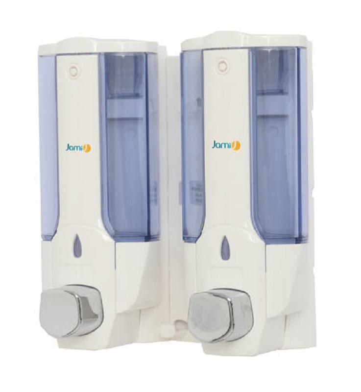 DOSIFICADOR JABON DOBLE HOTEL ABS BLANCO