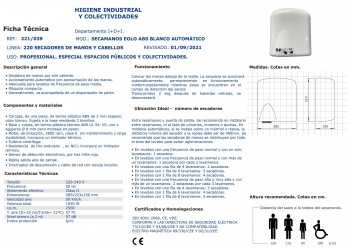 SECAMANOS AUTOMATICO KROSS EOLO ABS BLANCO