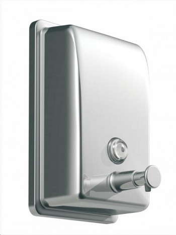 DOSIFICADOR JABON VERTICAL ACERO INOX. BRILLO 850ml