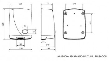 SECAMANOS FUTURA PULSADOR 2000W (ABS BLANCO)