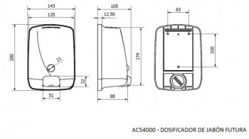 DOSIFICADOR JABON ACERO INOX. FUTURA 1L.