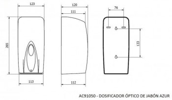 DOSIFICADOR DE JABON OPTICO CON DEPOSITO RELLENABLE 1L.