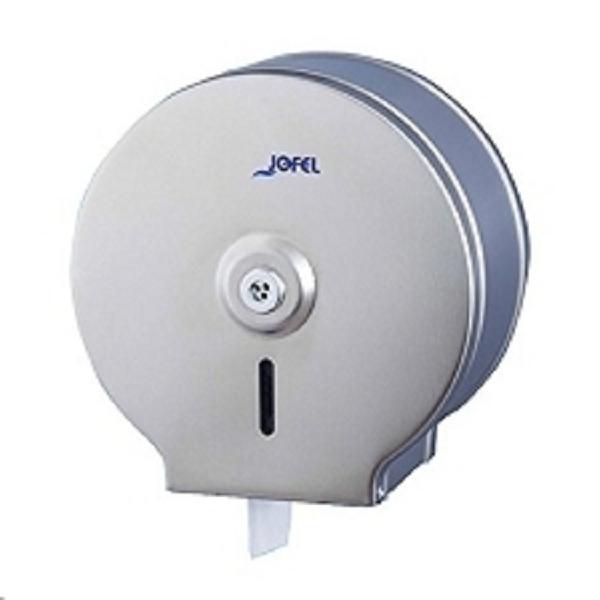 DISPENSADOR PORTARROLLOS PAPEL HIGIENICO INDUSTRIAL ACERO INOXIDABLE SATINADO 300M/45MM