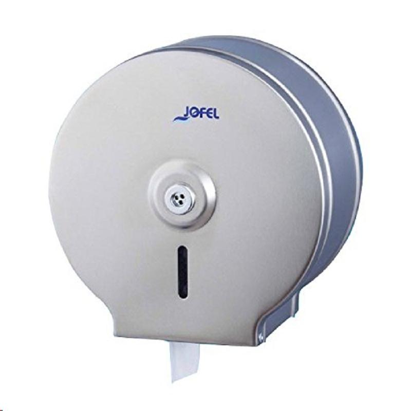 DISPENSADOR PORTARROLLOS PAPEL HIGIENICO INDUSTRIAL ACERO INOXIDABLE 200M/45mm