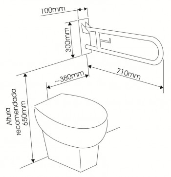 BARRA ABATIBLE ACERO (BLANCA / INOX)