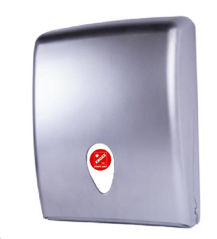 DISPENSADOR TOALLA - SERVILLETA  TOALLERO Z ABS KROSS ARES PLATA METALIZADO