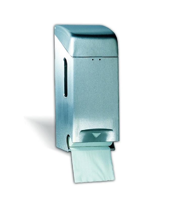 DISPENSADOR PORTARROLLOS PAPEL HIGIENICO DOMESTICO DOBLE ACERO INOXIDABLE SATINADO