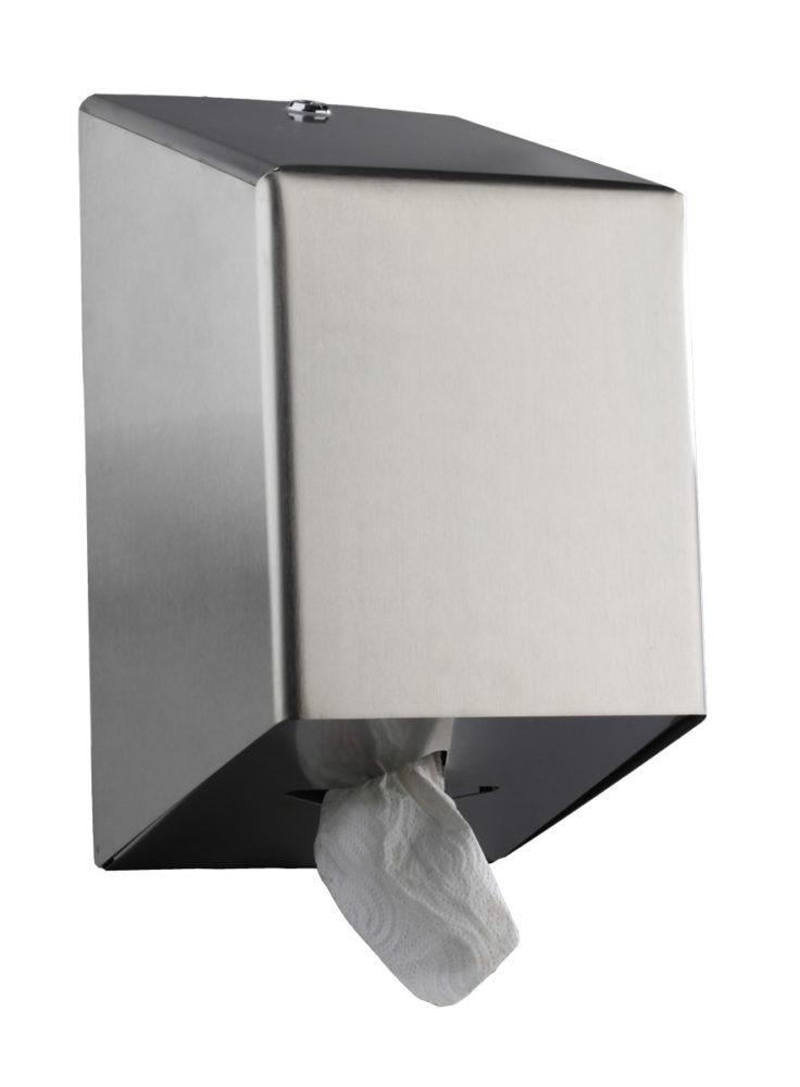 DISPENSADOR TOALLERO PAPEL SECAMANOS MECHA ACERO INOX SATINADO