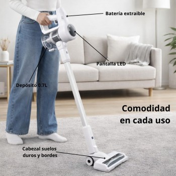 ASPIRADORA VERTICAL KROSS PRONEXT 25,9V C/BATERIA LITIO SIN BOLSA